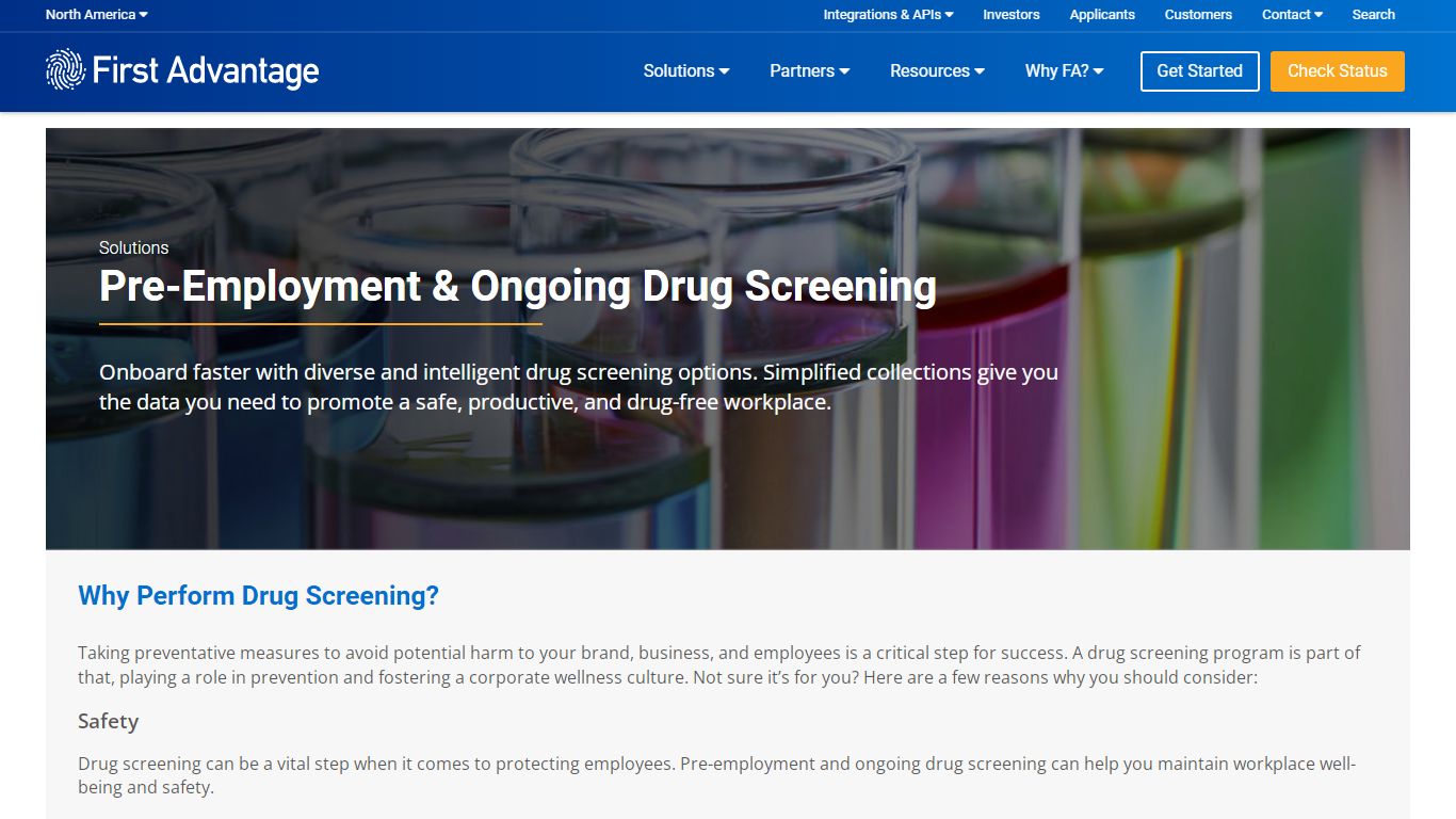 Pre Employment Drug Testing Services | First Advantage - North America